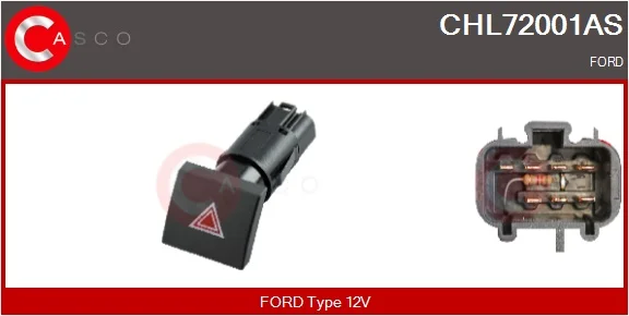 Vypínač výstražných blikačů CASCO CHL72001AS Vypínač výstražných blikačů CASCO CHL72001AS