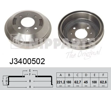 Brzdový buben NIPPARTS J3400502