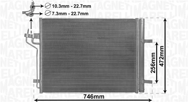 Kondenzátor, klimatizace MAGNETI MARELLI 350203880000