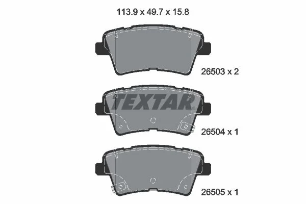 Sada brzdových destiček, kotoučová brzda TEXTAR 2650301