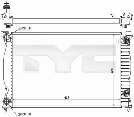 Chladič, chlazení motoru TYC 702-0014-R