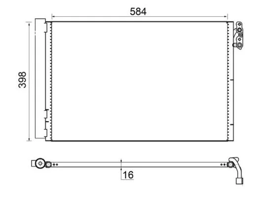 Kondenzátor, klimatizace MAHLE AC413001S Kondenzátor, klimatizace MAHLE AC413001S