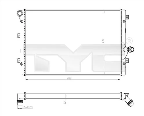 Chladič, chlazení motoru TYC 702-0024-R