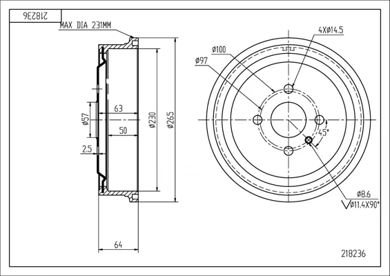 BR.BUBEN /Z/ ASTRA F,G,VECTRA B HART 218236 BR.BUBEN /Z/ ASTRA F,G,VECTRA B HART 218236