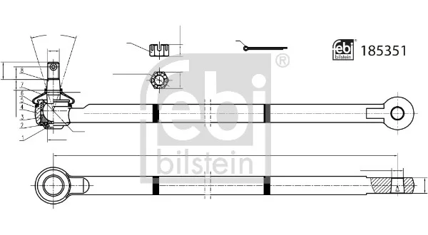Táhlo řízení FEBI BILSTEIN 185351 – OE 48900-70A60 Táhlo řízení FEBI BILSTEIN 185351 – OE 48900-70A60