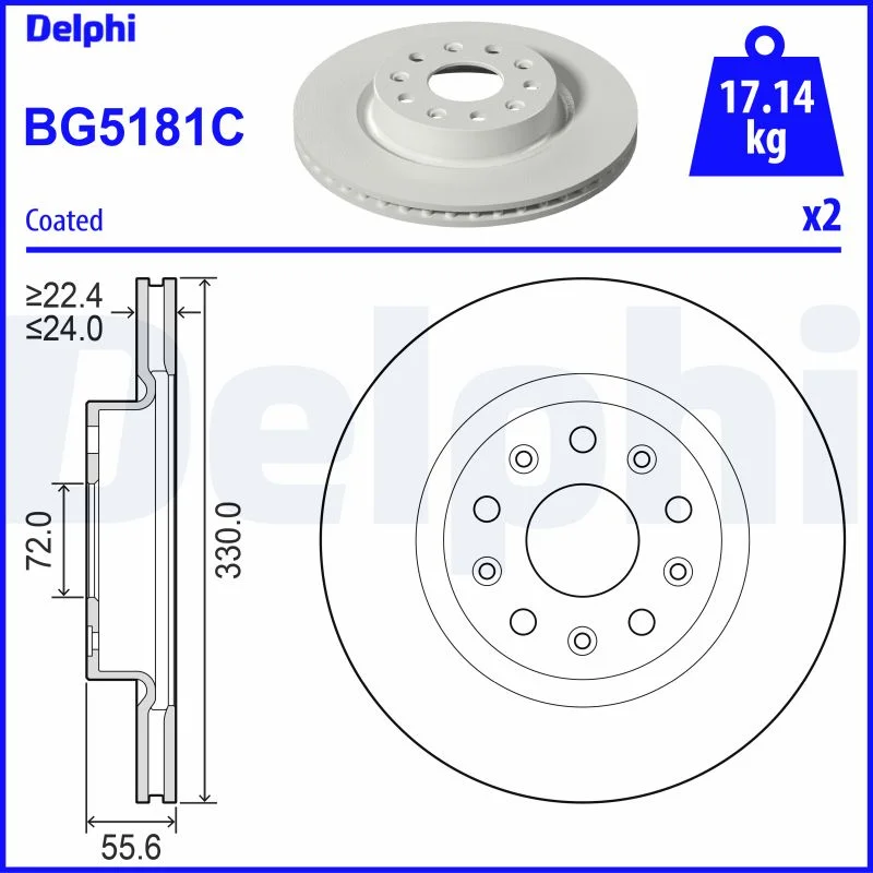 Brzdový kotouč DELPHI BG5181C
