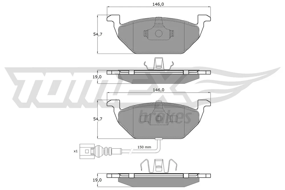 Sada brzdových destiček, kotoučová brzda Tomex Brakes TX12-11