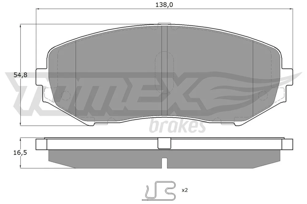 Sada brzdových destiček, kotoučová brzda Tomex Brakes TX14-92 Sada brzdových destiček, kotoučová brzda Tomex Brakes TX14-92