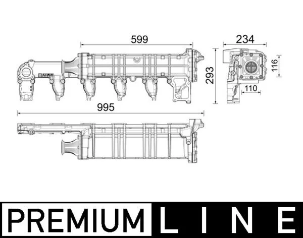 Chladič, recirkulace spalin MAHLE CE37000P Chladič, recirkulace spalin MAHLE CE37000P