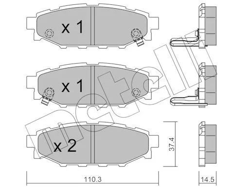 Sada brzdových destiček, kotoučová brzda METELLI 22-0764-1