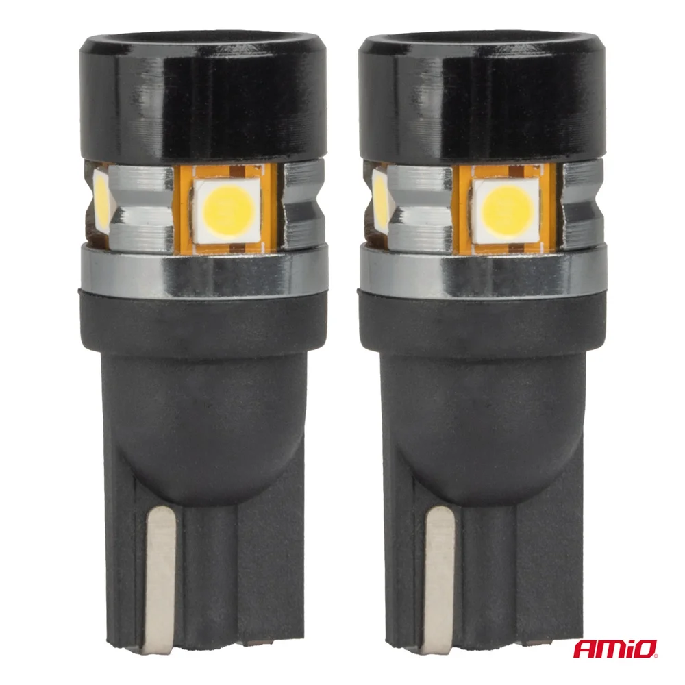 LED žárovky CANBUS T10 W5W 5SMD 3030 White 12V 24V AMiO-04239 - Obrázek 2