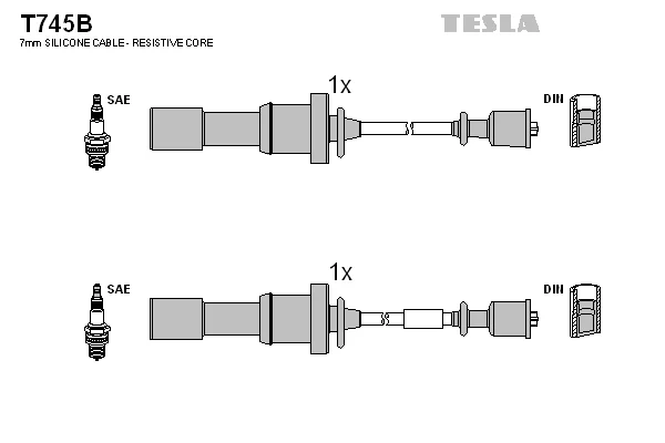 Sada kabelů pro zapalování TESLA T745B – OE 27501-38B00 Sada kabelů pro zapalování TESLA T745B – OE 27501-38B00