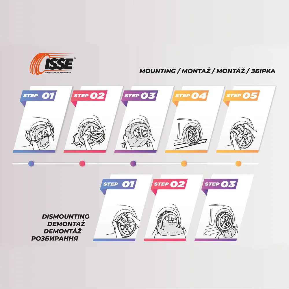 Textilní sněhové řetězy Isse Easysock XL 2 ks EASYXL/IS13464 - Obrázek 5
