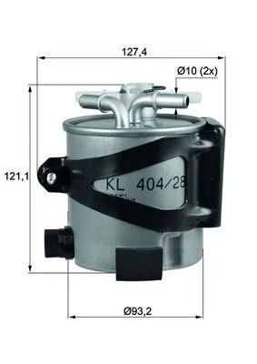 Palivový filtr KNECHT KLH44/25 Palivový filtr KNECHT KLH44/25