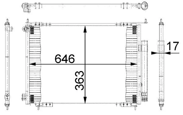 Kondenzátor, klimatizace MAHLE AC678000S Kondenzátor, klimatizace MAHLE AC678000S