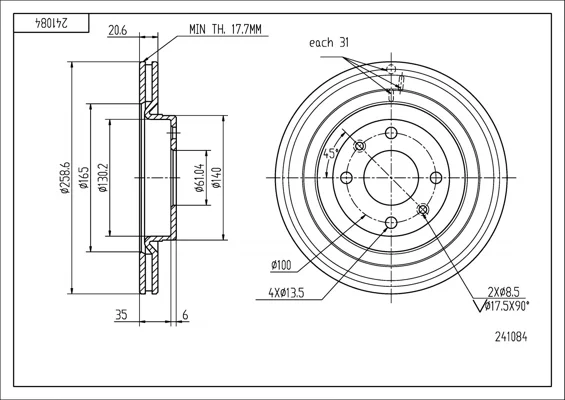 BRZ.KOTOUČ /P/ MEGANE 1.6I 99- /LAK/KPL HART 241084 BRZ.KOTOUČ /P/ MEGANE 1.6I 99- /LAK/KPL HART 241084
