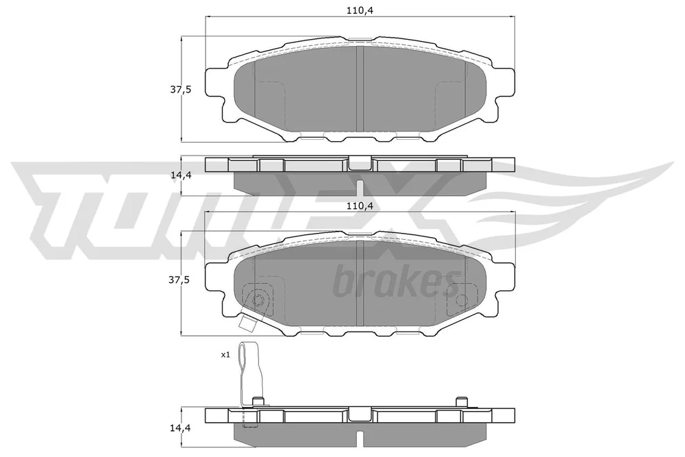 Sada brzdových destiček, kotoučová brzda Tomex Brakes TX15-37