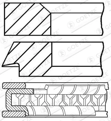 Sada pístních kroužků GOETZE ENGINE 08-424800-10 – OE 230402B001