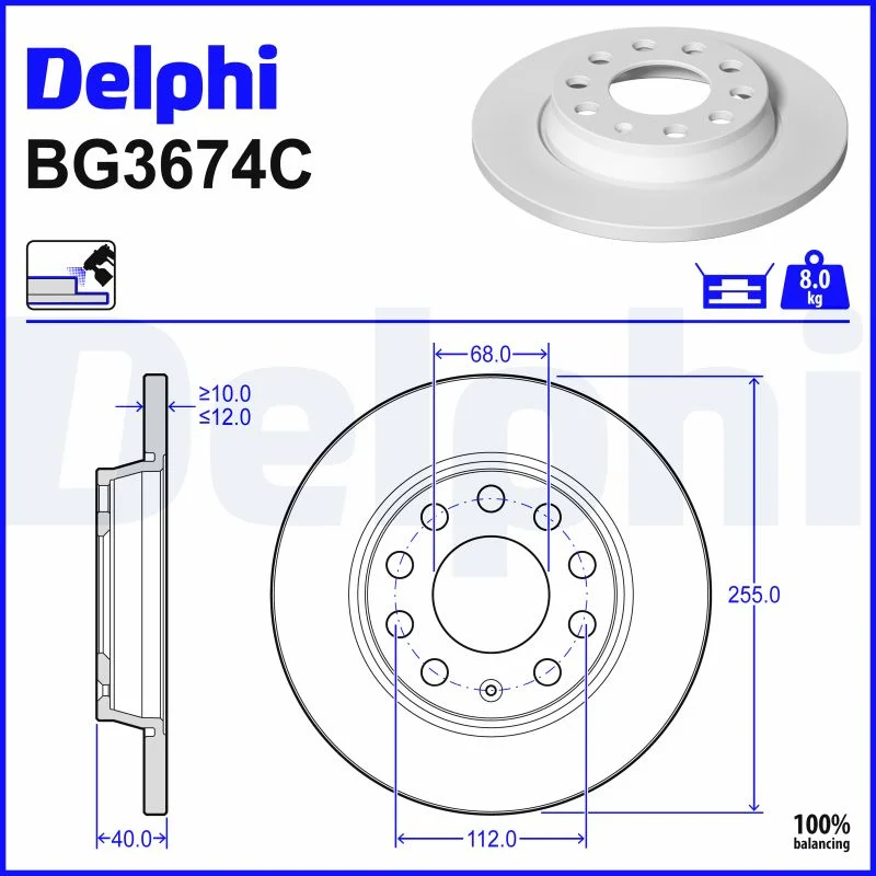 Brzdový kotouč DELPHI BG3674C