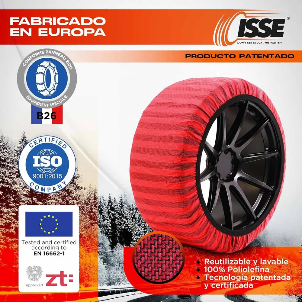 Textilní sněhové řetězy Isse Classic 62 2 ks C60062/IS00279 - Obrázek 3