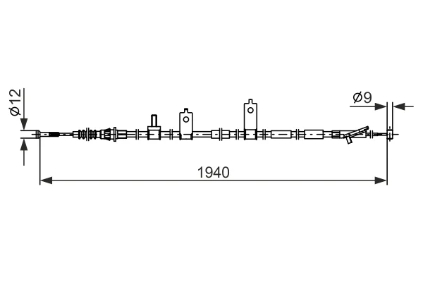 Tažné lanko, parkovací brzda BOSCH 1987482853 – OE GHM5-44-420 Tažné lanko, parkovací brzda BOSCH 1987482853 – OE GHM5-44-420