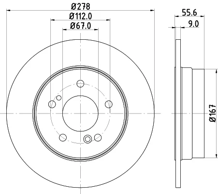 Brzdový kotouč HELLA 8DD355101-011