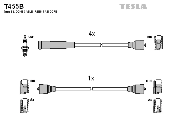 Sada kabelů pro zapalování TESLA T455B Sada kabelů pro zapalování TESLA T455B