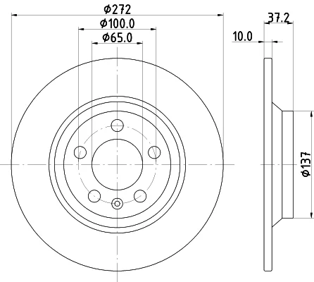 Brzdový kotouč HELLA 8DD355132-701 – OE 2Q0615601G