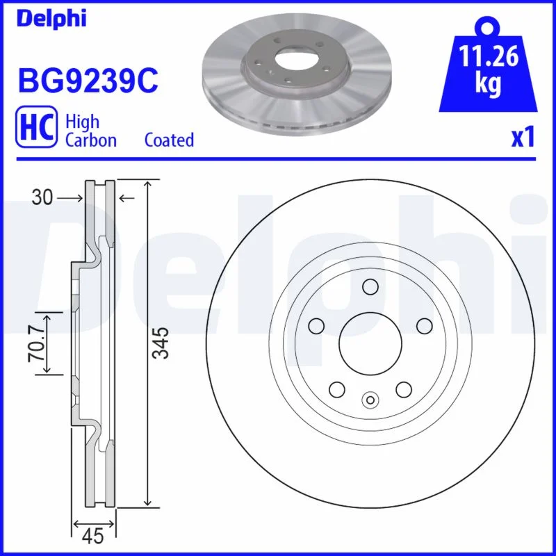 Brzdový kotouč DELPHI BG9239C