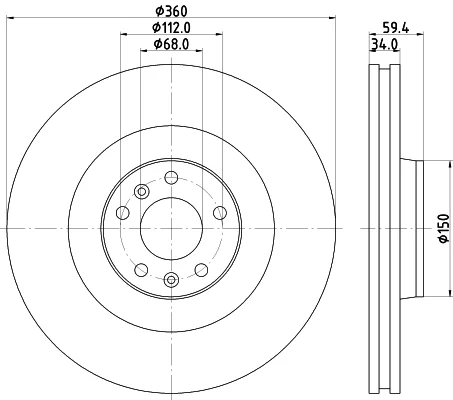 Brzdový kotouč HELLA 8DD355109-851