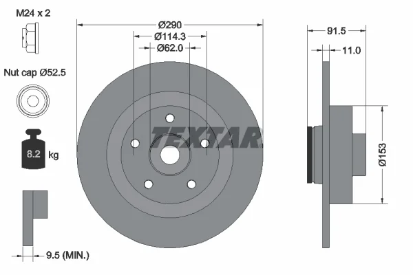 Brzdový kotouč TEXTAR 92317603 – OE 432027306R Brzdový kotouč TEXTAR 92317603 – OE 432027306R
