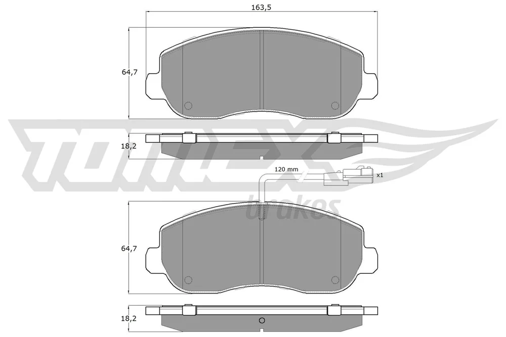 Sada brzdových destiček, kotoučová brzda Tomex Brakes TX16-40 Sada brzdových destiček, kotoučová brzda Tomex Brakes TX16-40