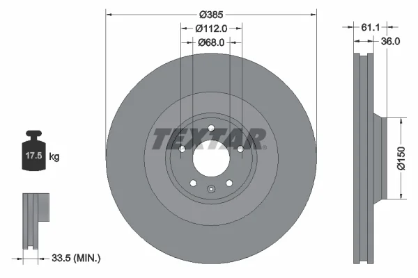 Brzdový kotouč TEXTAR 92151303 – OE 4F0615301J Brzdový kotouč TEXTAR 92151303 – OE 4F0615301J