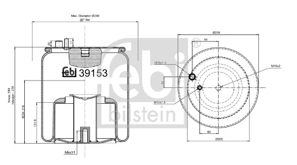 Mech, pneumaticke odpruzeni FEBI BILSTEIN 39153 Mech, pneumaticke odpruzeni FEBI BILSTEIN 39153