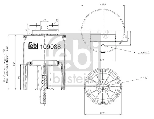 Mech, pneumatické odpružení FEBI BILSTEIN 109088 Mech, pneumatické odpružení FEBI BILSTEIN 109088
