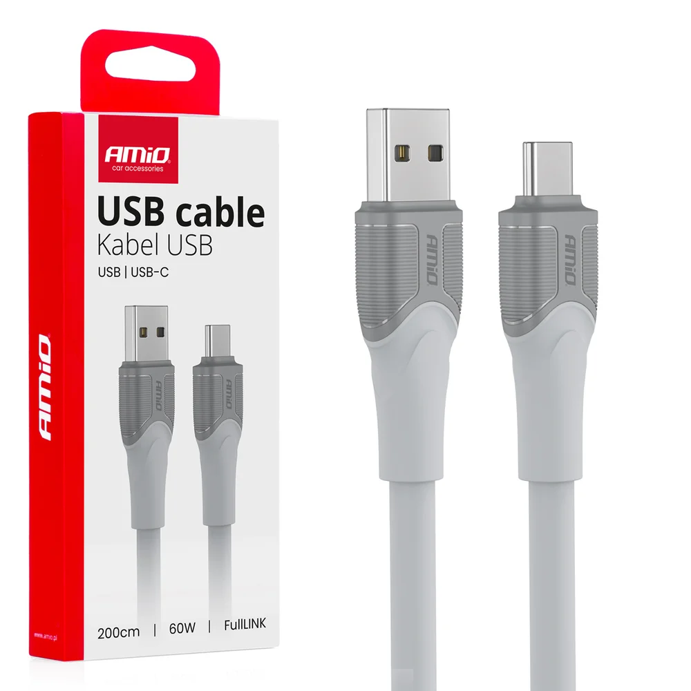 Kabel USB-A TO TYP-C 60W 200cm FullLINK model X111 AMiO-04290 Kabel USB-A TO TYP-C 60W 200cm FullLINK model X111 AMiO-04290