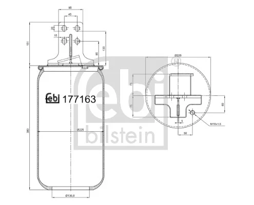 Mech, pneumatické odpružení FEBI BILSTEIN 177163 Mech, pneumatické odpružení FEBI BILSTEIN 177163