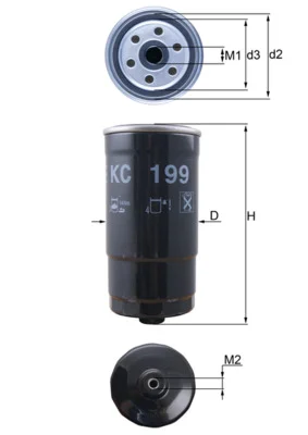 Palivový filtr MAHLE KC199